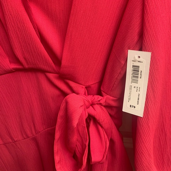 SOLD - NWT Hot Pink Wrap Dress - Picture 3 of 4